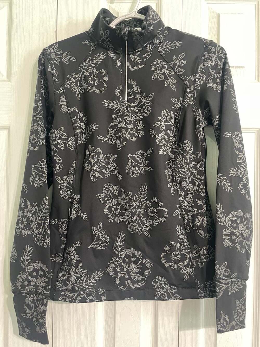 Black Floral Heavyweight Quarter-Zip